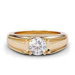 Load image into Gallery viewer, 2 Carat Round Cut Moissanite Solitaire Ring in Rose Gold For Men's
