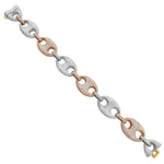 Load image into Gallery viewer, 13 Carat Round Shaped Moissanite Two Tone Puff Link Bracelet
