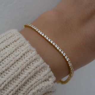Bracelet de tennis, bracelet de tennis en or, bracelet de tennis en zircone cubique, bracelet délicat, bracelet en diamant, cadeau pour elle, bracelet minimaliste