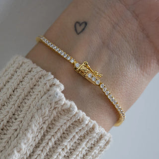 Bracelet de tennis, bracelet de tennis en or, bracelet de tennis en zircone cubique, bracelet délicat, bracelet en diamant, cadeau pour elle, bracelet minimaliste