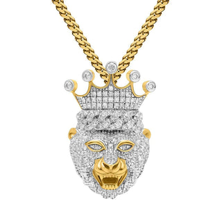 Pendentif Roi Lion 2 carats en Or Blanc