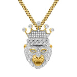 Load image into Gallery viewer, 2 Carat Lion King Round Moissanite Pendant In White Gold
