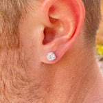 Load image into Gallery viewer, 2.20 Ct Princess Cut Halo Moissanite Earrings in Yellow Gold
