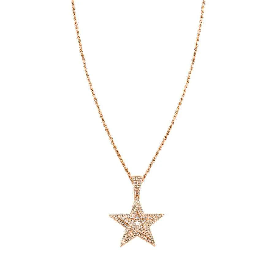0.5 Ct Moissanite Star Shape Pendant in Rose Gold